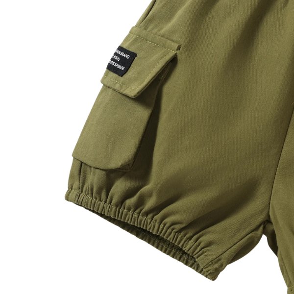 Dino Cargo Shorts Set - Wearebambino - Khaki - 18 - 24 M - Dino Cargo Shorts Set