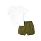 Dino Cargo Shorts Set - Wearebambino - Khaki - 18 - 24 M - Dino Cargo Shorts Set