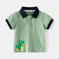 Dino Print Polo for Boys - Summer Casual Tee - Wearebambino - Green - 2T - Dino Print Polo for Boys - Summer Casual Tee