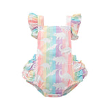 Dinosaurs Rainbow Baby Romper - Wearebambino - 3 - 6 M - Dinosaurs Rainbow Baby Romper