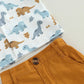 Dinosaurs Shirt Solid Shorts Toddler Set - Wearebambino - 9 - 12 M - Dinosaurs Shirt Solid Shorts Toddler Set