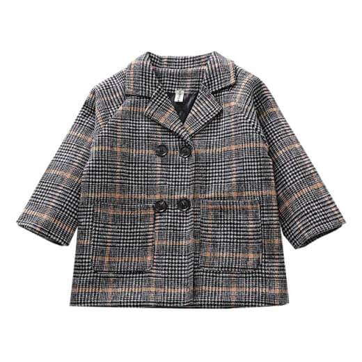 Double Breasted Plaid Toddler Jacket - Wearebambino - 2T - Double Breasted Plaid Toddler Jacket