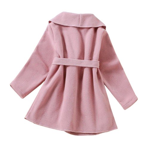 Elegant Belted Coat - Wearebambino - Pink - 2Y (90cm - 35.5in) - Elegant Belted Coat