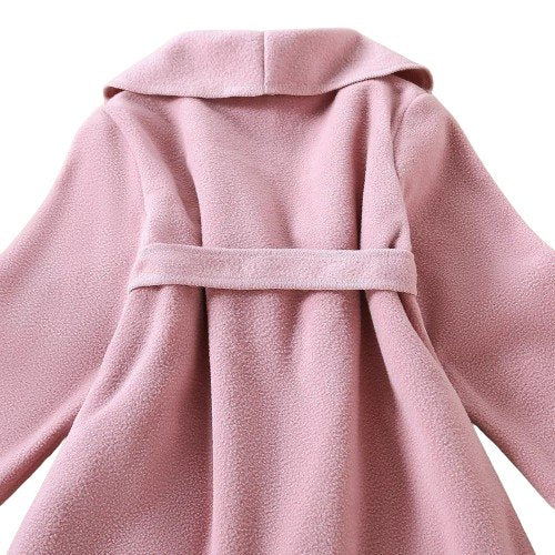 Elegant Belted Coat - Wearebambino - Pink - 2Y (90cm - 35.5in) - Elegant Belted Coat