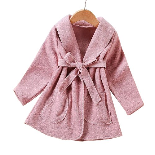 Elegant Belted Coat - Wearebambino - Pink - 2Y (90cm - 35.5in) - Elegant Belted Coat