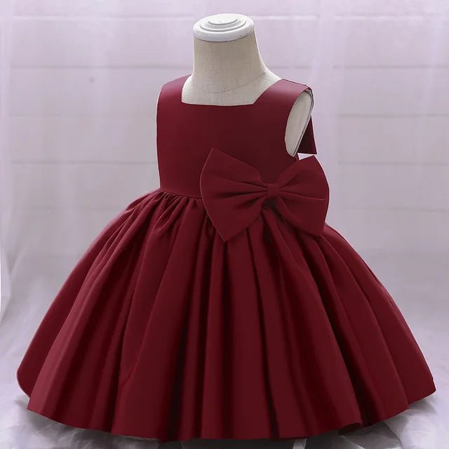 Elegant Party Dress for Girls - Wearebambino - Wine red - 4Y (110cm - 43.5in) - Elegant Party Dress for Girls