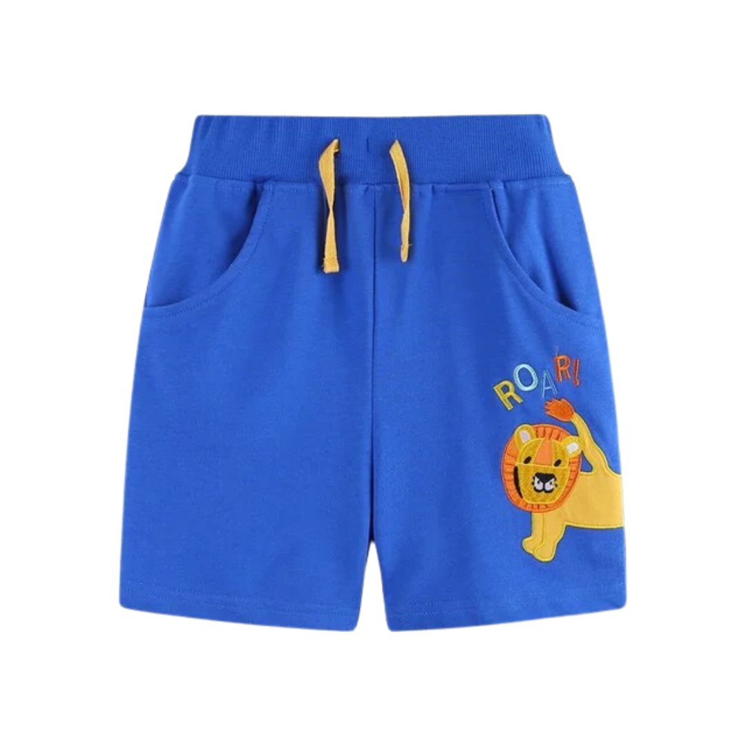 Embroidered Shorts - Wearebambino - Blue - 2Y (90cm - 35.5in) - Embroidered Shorts