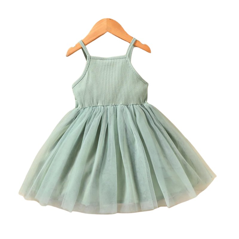 Enchanted Garden Mesh Dress - Wearebambino - Green - 3T - Enchanted Garden Mesh Dress