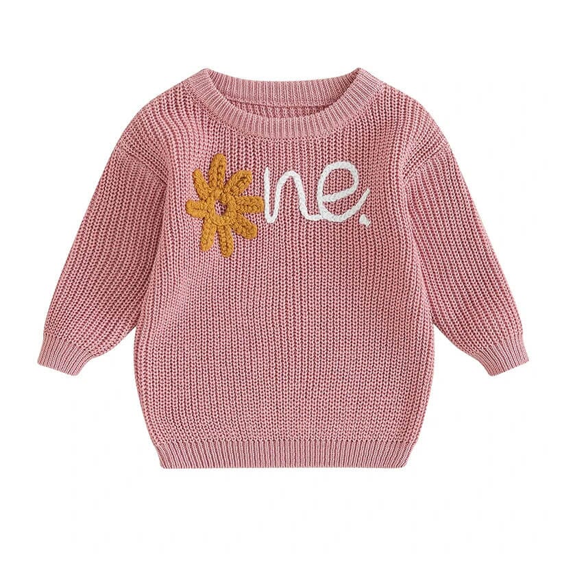 First Bloom Celebration Knitted Baby Sweater - Wearebambino - Pink - 6 - 9 M - First Bloom Celebration Knitted Baby Sweater