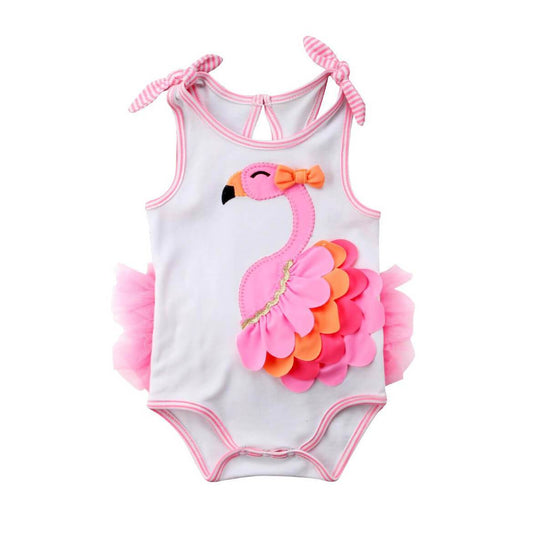 Flamingo Baby Swimsuit - Wearebambino - 0 - 3 M - Flamingo Baby Swimsuit