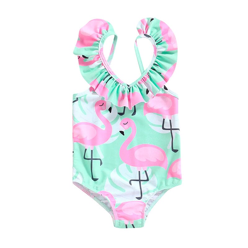 Flamingo Backless Toddler Swimsuit - Wearebambino - 2T - Flamingo Backless Toddler Swimsuit