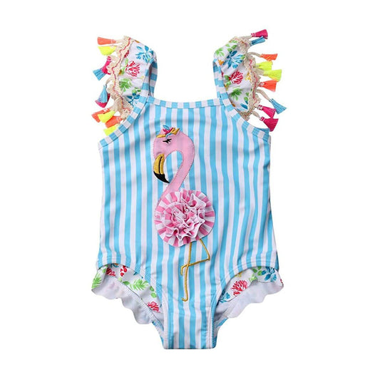 Flamingo Boho Toddler Swimsuit - Wearebambino - 9 - 12 M - Flamingo Boho Toddler Swimsuit