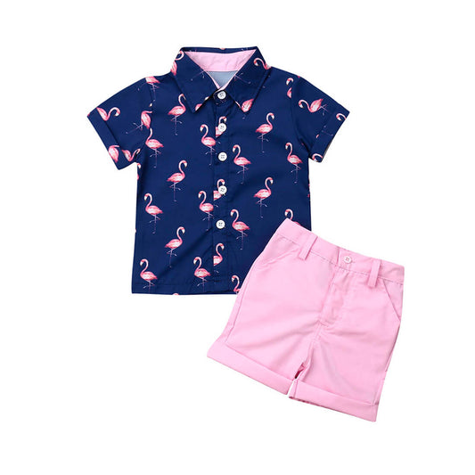 Flamingo Gentleman Toddler Set - Wearebambino - 2T - Flamingo Gentleman Toddler Set