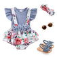 Floral Bows Ruffled Baby Romper - Wearebambino - 0 - 3 M - Floral Bows Ruffled Baby Romper