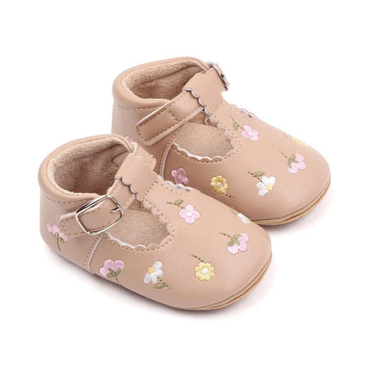 Floral Buckle Baby Shoes - Wearebambino - Pink - 1 - Floral Buckle Baby Shoes