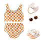 Floral Checkered Toddler Swimsuit - Wearebambino - 9 - 12 M - Floral Checkered Toddler Swimsuit