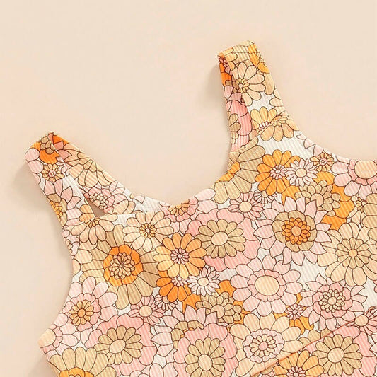 Floral Flared Toddler Jumpsuit - Wearebambino - 12 - 18 M - Floral Flared Toddler Jumpsuit