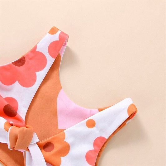 Floral Hearts Baby Swimsuit - Wearebambino - 3 - 6 M - Floral Hearts Baby Swimsuit