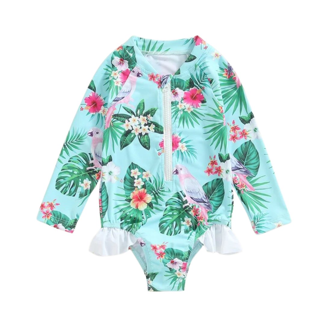 Floral Print Kids' Beachwear - Wearebambino - Green - 12 - 18 M - Floral Print Kids' Beachwear