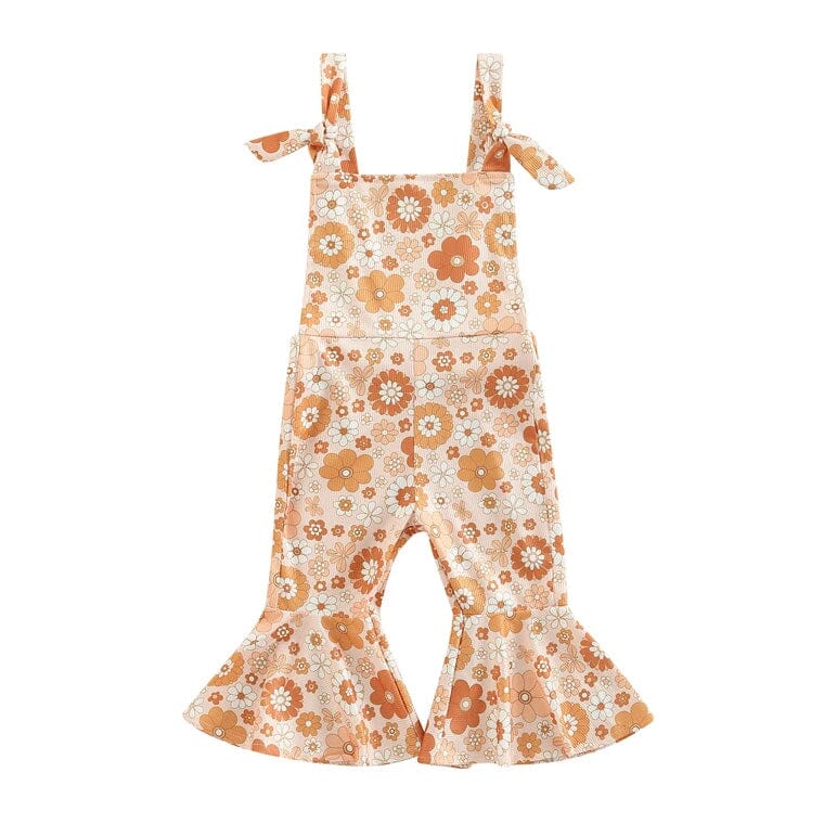 Floral Retro Flared Toddler Jumpsuit - Wearebambino - 9 - 12 M - Floral Retro Flared Toddler Jumpsuit