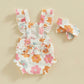 Floral Ruffled Baby Romper - Wearebambino - 0 - 3 M - Floral Ruffled Baby Romper