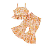 Floral Ruffled Top Flared Toddler Set - Wearebambino - 12 - 18 M - Floral Ruffled Top Flared Toddler Set