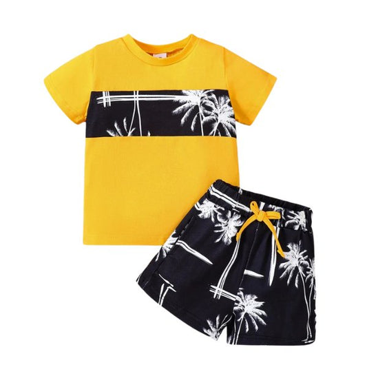 Floral Tee & Shorts - Wearebambino - Yellow - 2Y (90cm - 35.5in) - Floral Tee & Shorts