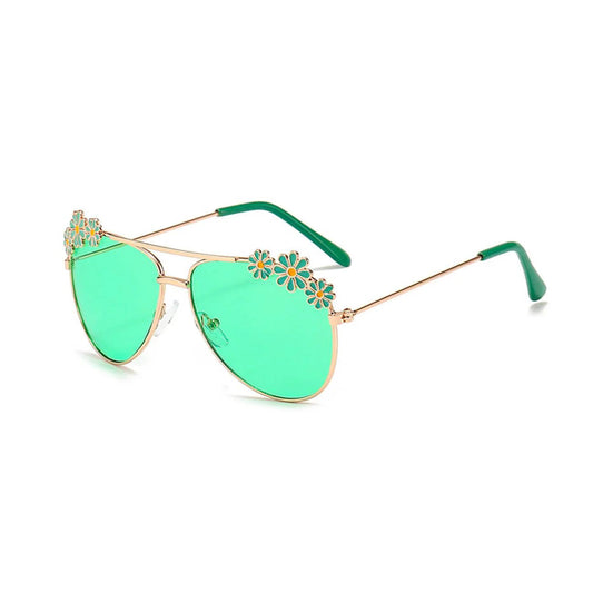 Floral Tinted Sunglasses - Wearebambino - Green - Floral Tinted Sunglasses