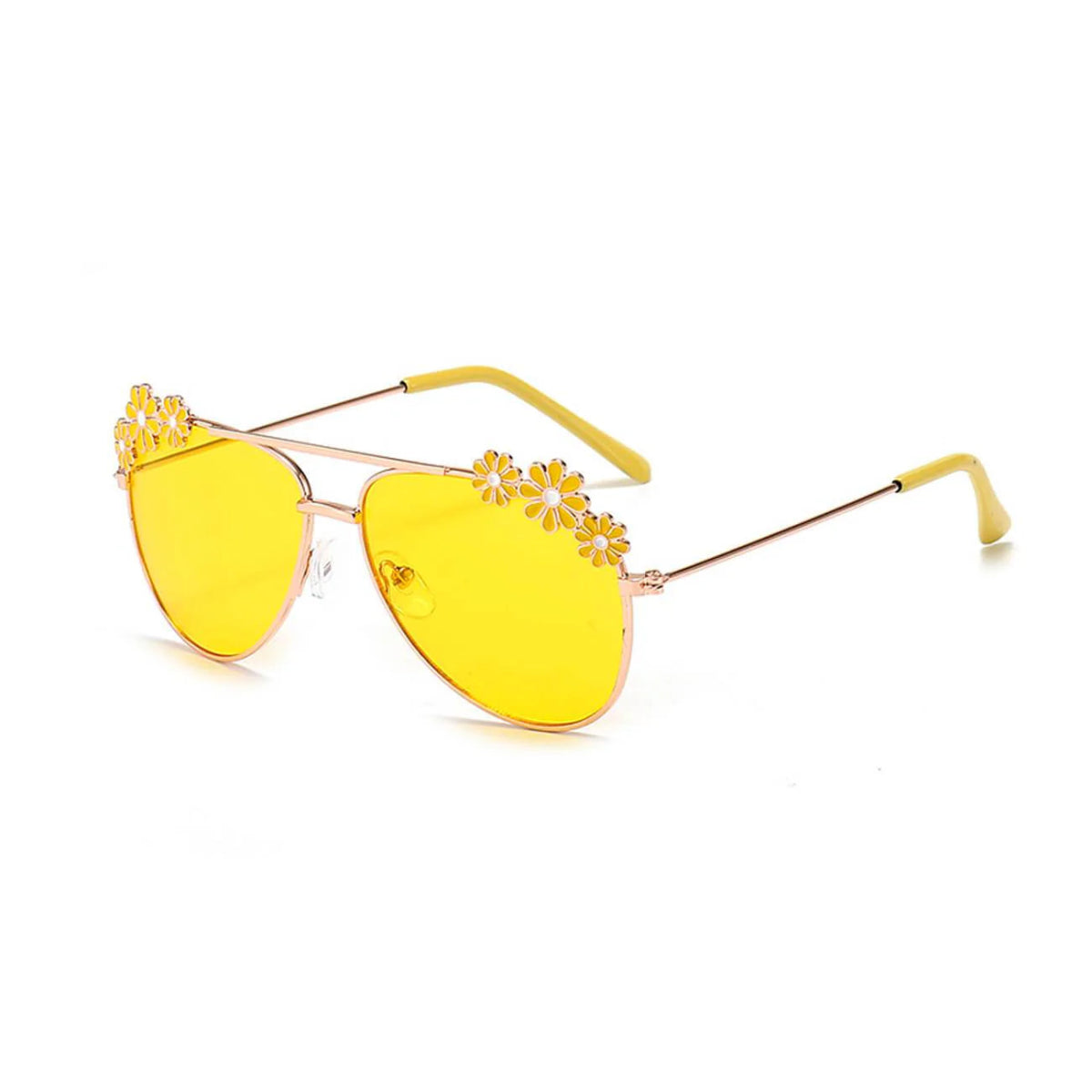 Floral Tinted Sunglasses - Wearebambino - Yellow - Floral Tinted Sunglasses