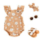 Floral Waffle Baby Romper - Wearebambino - 0 - 3 M - Floral Waffle Baby Romper