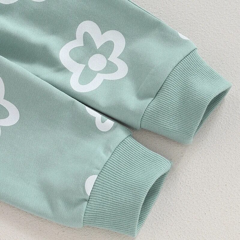 Floral Whimsy Seafoam Baby Set - Wearebambino - 3 - 6 M - Floral Whimsy Seafoam Baby Set