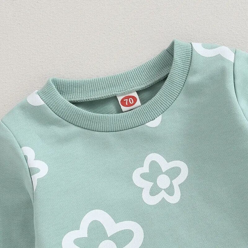 Floral Whimsy Seafoam Baby Set - Wearebambino - 3 - 6 M - Floral Whimsy Seafoam Baby Set