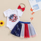 Freedom Flower Americana Top and Skirt Set - Wearebambino - White - 2T - Freedom Flower Americana Top and Skirt Set