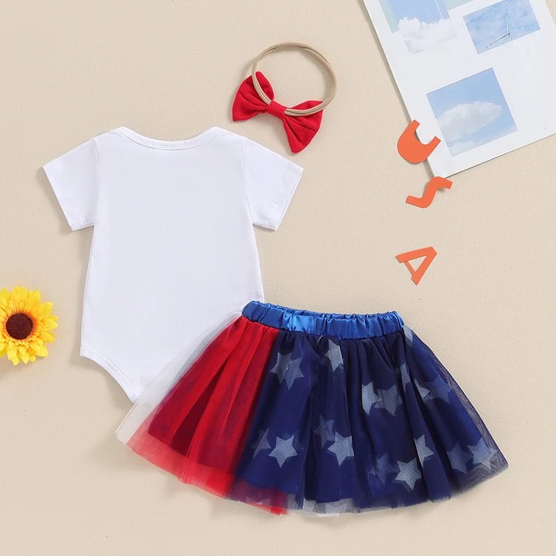 Freedom Flower Americana Top and Skirt Set - Wearebambino - White - 2T - Freedom Flower Americana Top and Skirt Set