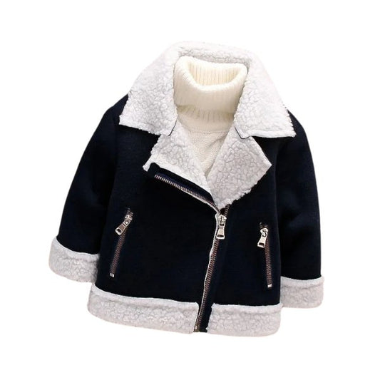 Fuzzy Hug Zipper Fleece Coat - Unisex - Wearebambino - Dark Blue - 5T - Fuzzy Hug Zipper Fleece Coat - Unisex