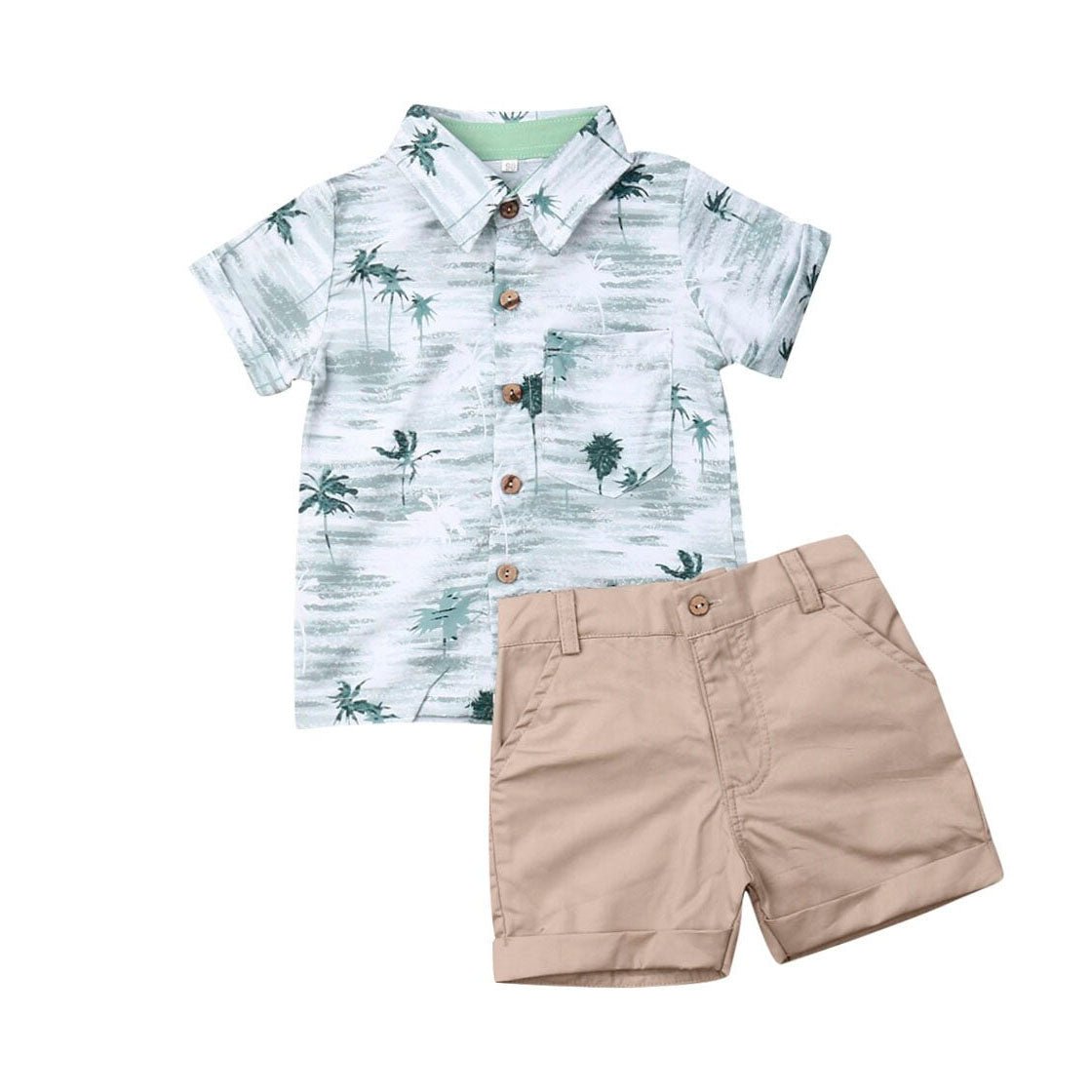 Gentleman Khaki Shorts Toddler Set - Wearebambino - 2T - Gentleman Khaki Shorts Toddler Set