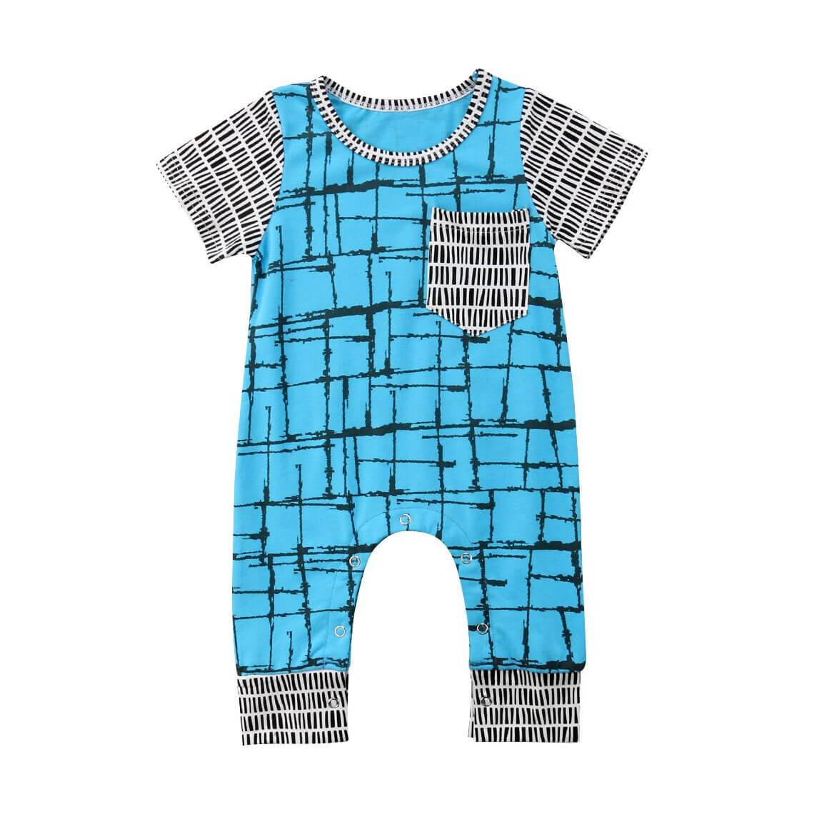 Geometric Baby Jumpsuit - Wearebambino - 3 - 6 M - Geometric Baby Jumpsuit