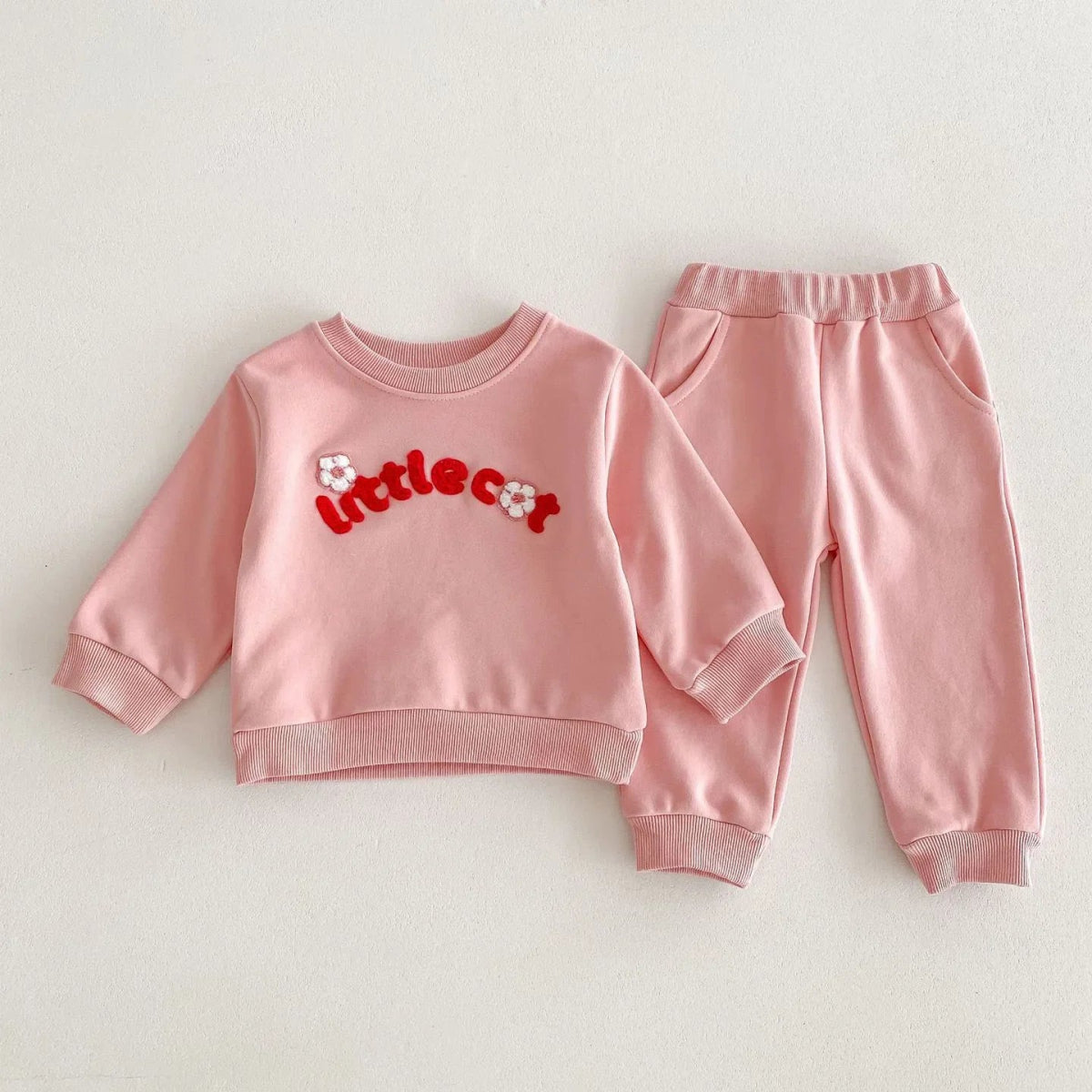 Girls Letter Print Hoodie & Pants Set - Wearebambino - Pink - 2T - Girls Letter Print Hoodie & Pants Set