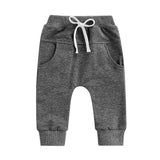 Gray Solid Baby Pants - Wearebambino - 3 - 6 M - Gray Solid Baby Pants