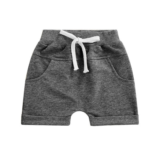 Gray Solid Baby Shorts - Wearebambino - 3 - 6 M - Gray Solid Baby Shorts