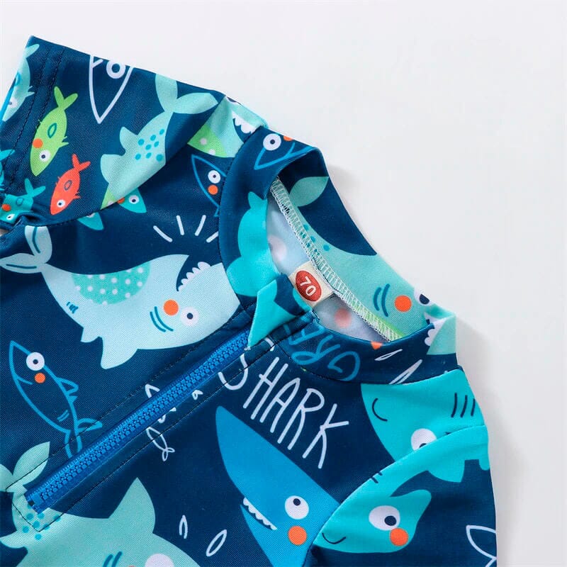 Great Shark Baby Swimsuit - Wearebambino - 0 - 3 M - Great Shark Baby Swimsuit