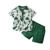 Green Dinosaurs Toddler Set - Wearebambino - 9 - 12 M - Green Dinosaurs Toddler Set