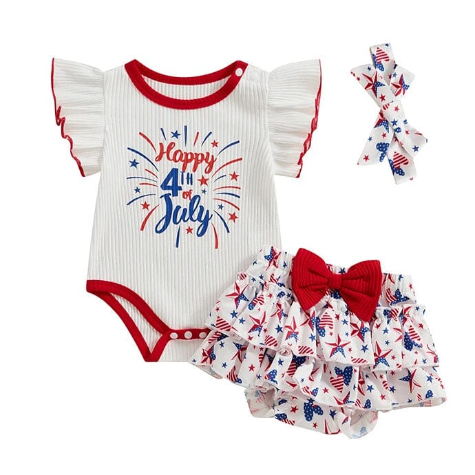 Happy 4th of July Baby Set - Wearebambino - 0 - 3 M - Happy 4th of July Baby Set