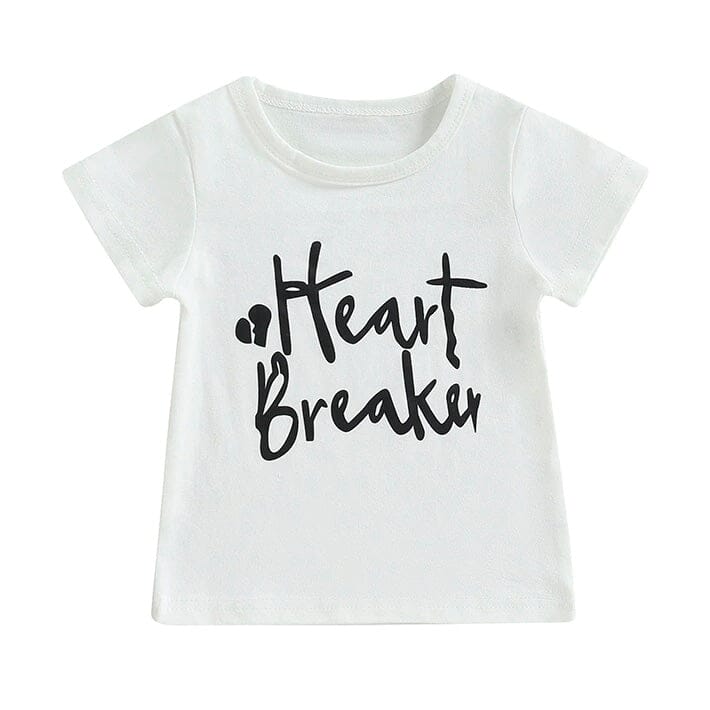 Heart Breaker Toddler Tee - Wearebambino - White - 9 - 12 M - Heart Breaker Toddler Tee