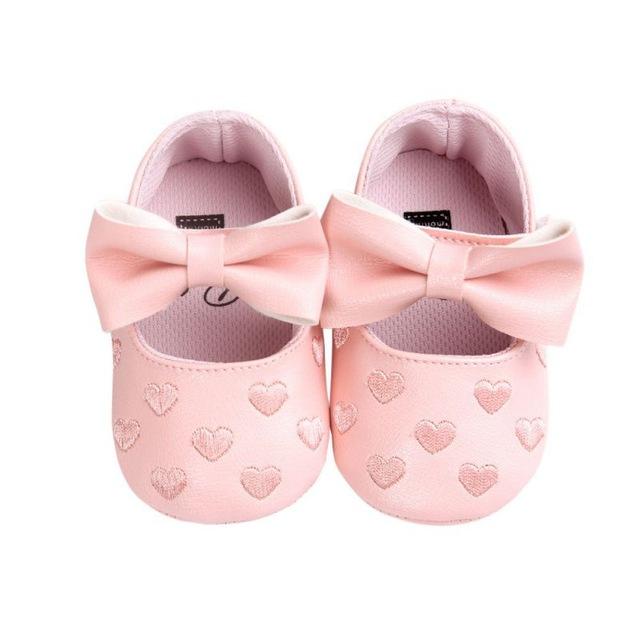 Hearts Baby Moccasins - Wearebambino - Pink - 1 - Hearts Baby Moccasins