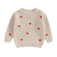 Hearts Knitted Baby Sweater - Wearebambino - Beige - 0 - 3 M - Hearts Knitted Baby Sweater