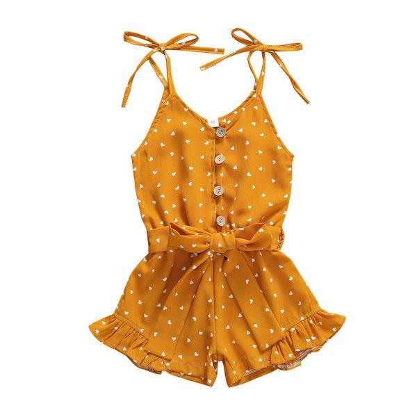 Hearts Toddler Romper - Wearebambino - Orange - 2T - Hearts Toddler Romper