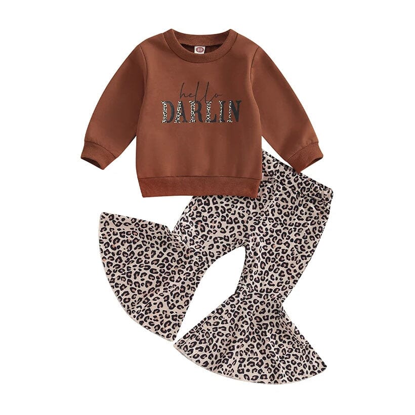 Hello Darlin Leopard Toddler Set - Wearebambino - 9 - 12 M - Hello Darlin Leopard Toddler Set