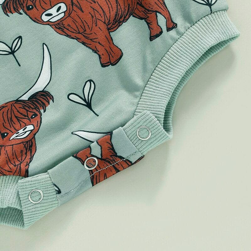 Highland Cow Baby Bodysuit - Wearebambino - Pink - 0 - 3 M - Highland Cow Baby Bodysuit