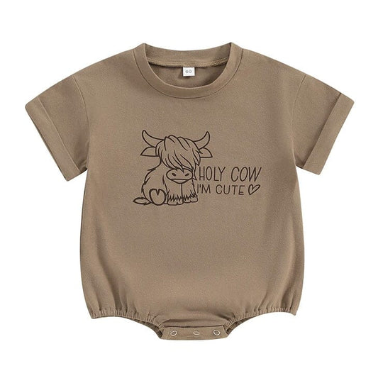 Holy Cow I'm Cute Baby Bodysuit - Wearebambino - 0 - 3 M - Holy Cow I'm Cute Baby Bodysuit